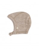 Baby helmet with push buttons in 100% organic wool,  Thin quality - 1 layer of fabric, OEKO-TEX®