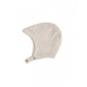 Baby helmet with push buttons in 100% organic merino wool,  Thick quality - 2 layers of fabric, OEKO-TEX®