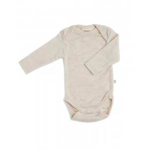 Baby bodysuit with long sleeves and american closure for in 100% organic merino wool, OEKO-TEX®