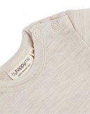 Baby bodysuit with long sleeves and round neckline in 100% organic merino wool,  OEKO-TEX®