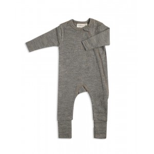 Baby coverall in 100% organic merino wool with zipper on the side, OEKO-TEX®