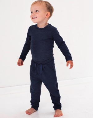 Drawstring baby pants in 100% merino wool