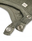 Baby helmet with push buttons in 100% organic wool,  Thin quality - 1 layer of fabric