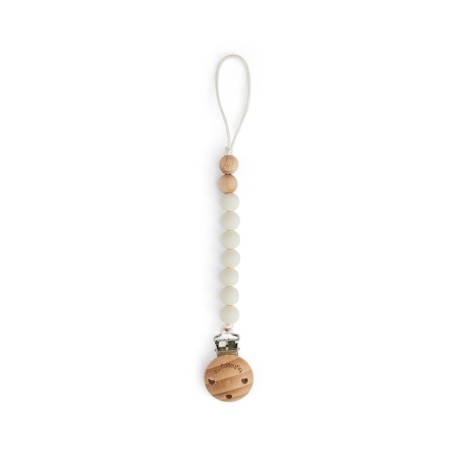 Byhappyme, Dummy chain with clip, Silkone and wooden beads, 2 pack