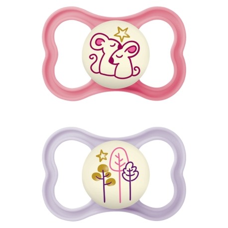 MAM Air Night 2 pack, Size 2 (6-16 months), Symmetric/Silicone