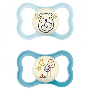 MAM Air Night 2 pack, Size 2 (6-16 months), Symmetric/Silicone