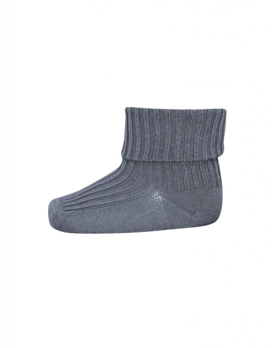 Baby ankle socks in merino wool with fold-over