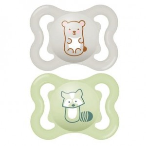 MAM Mini Air 2 pack, Size 1 (0-6 months), Symmetric/Silicone