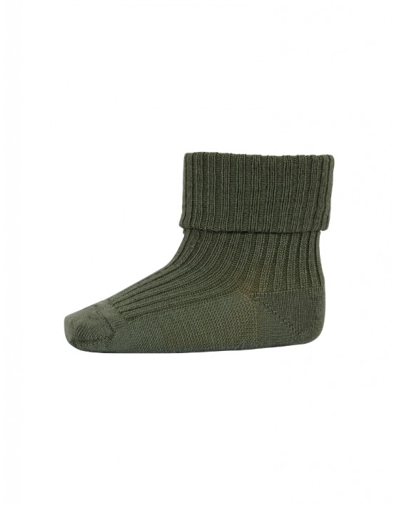 Baby ankle socks in merino wool with fold-over