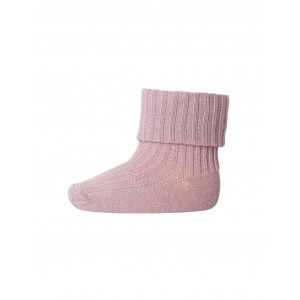 Baby ankle socks in merino wool with fold-over