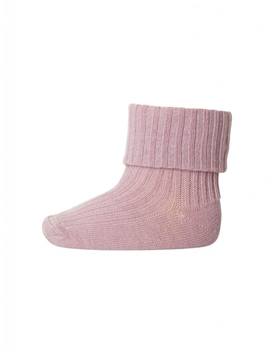 Baby ankle socks in merino wool with fold-over