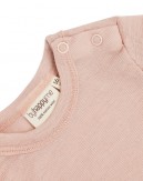 Baby bodysuit with long sleeves and round neckline in 100% organic merino wool,  OEKO-TEX®