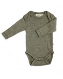 Baby bodysuit with long sleeves and american closure for in 100% organic merino wool, OEKO-TEX®