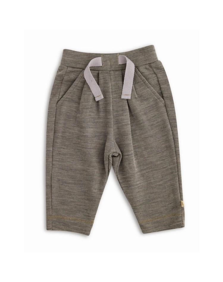 Drawstring baby pants in 100% merino wool