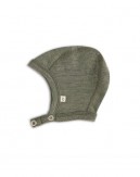 Baby helmet with push buttons in 100% organic merino wool,  Thick quality - 2 layers of fabric, OEKO-TEX®