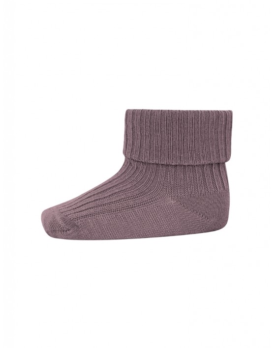 Baby ankle socks in merino wool with fold-over