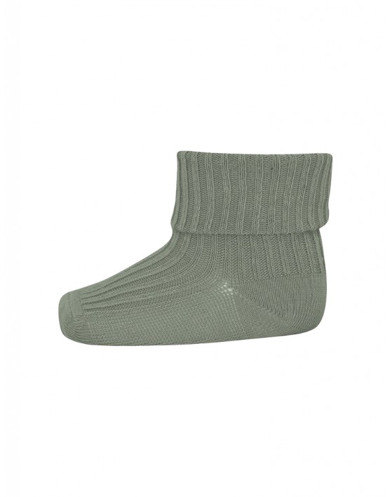 Baby ankle socks in merino wool with fold-over