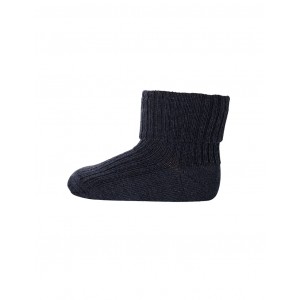 Baby ankle socks in merino wool with fold-over