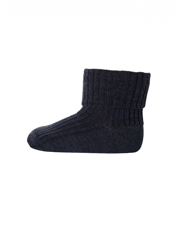 Baby ankle socks in merino wool with fold-over