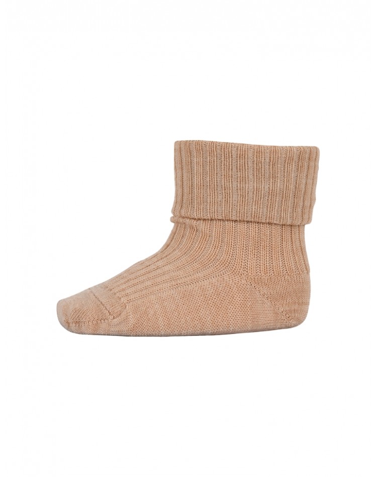 Baby ankle socks in merino wool with fold-over