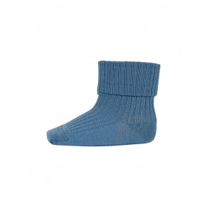 Baby ankle socks in merino wool with fold-over