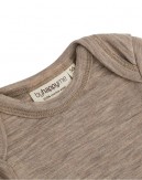 Baby bodysuit with long sleeves and american closure for in 100% organic merino wool