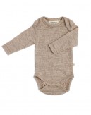 Baby bodysuit with long sleeves and american closure for in 100% organic merino wool