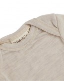 Baby bodysuit with long sleeves and american closure for in 100% organic merino wool