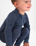 Baby bodysuit with long sleeves and american closure for in 100% organic merino wool