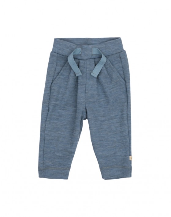 Drawstring baby pants in 100% merino wool