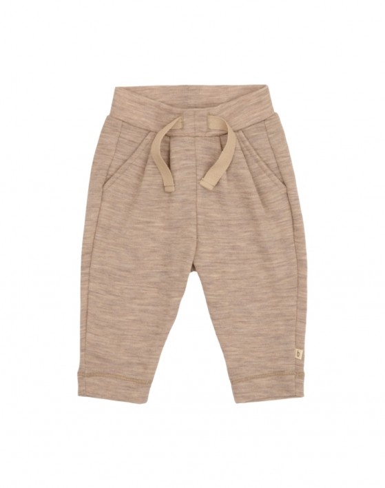 Drawstring baby pants in 100% merino wool