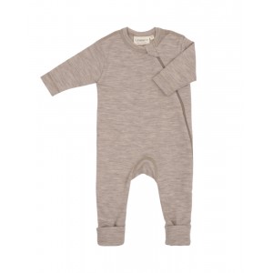 Baby coverall in 100% organic merino wool with zipper on the side