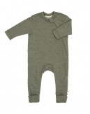 Baby coverall in 100% organic merino wool with zipper on the side