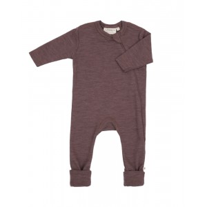 Baby coverall in 100% organic merino wool with zipper on the side