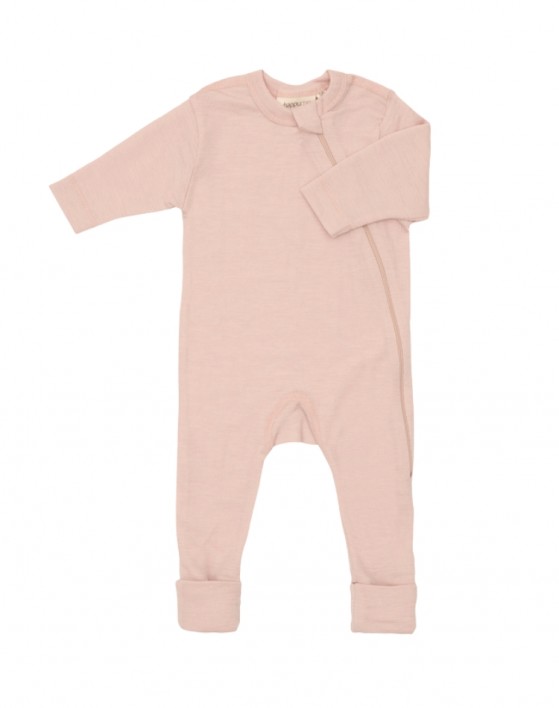 Baby coverall in 100% organic merino wool with zipper on the side