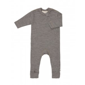 Baby coverall in 100% organic merino wool with zipper on the side