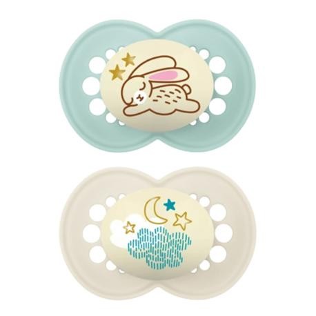 MAM Original Night 2 pack, Size 2 (6-16 months), Symmetric - Silicone