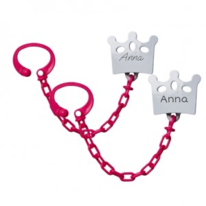 Personalised dummy clip, Crown, Available in several colours