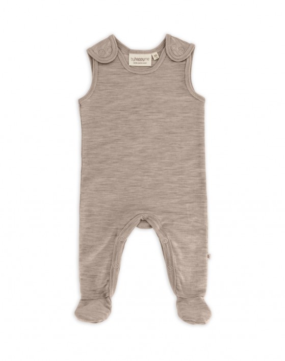 Retro Footed Romper with Snap Closures on the Inside of the Legs for Baby, made of 100% Organic Merino Wool