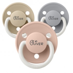 BIBS De Lux Night,  One size (0-36 m), Round - Silicone, Personalised dummies