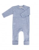 Baby coverall in 100% organic merino wool with zipper on the side