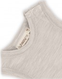 Sleeveless baby bodysuit with button closure on one shoulder, made from 100% organic merino wool