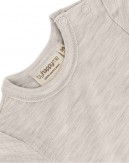 Baby bodysuit with short sleeves button closure on one shoulder, made from 100% organic merino wool