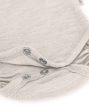 Baby bodysuit with short sleeves button closure on one shoulder, made from 100% organic merino wool