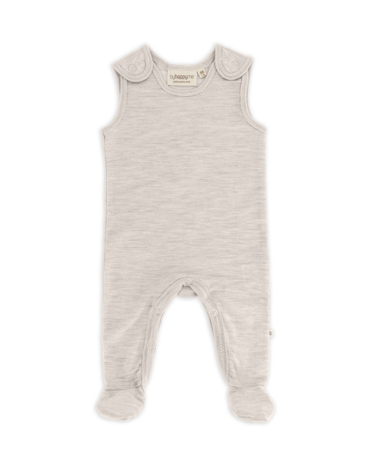 Retro Footed Romper with Snap Closures on the Inside of the Legs for Baby, made of 100% Organic Merino Wool