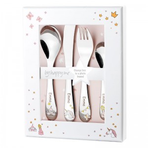 Cutlery set with name, Princess adventure, Picture frame included