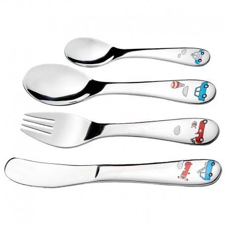 Childrens cutlery, Racing adventure, Picture frame included